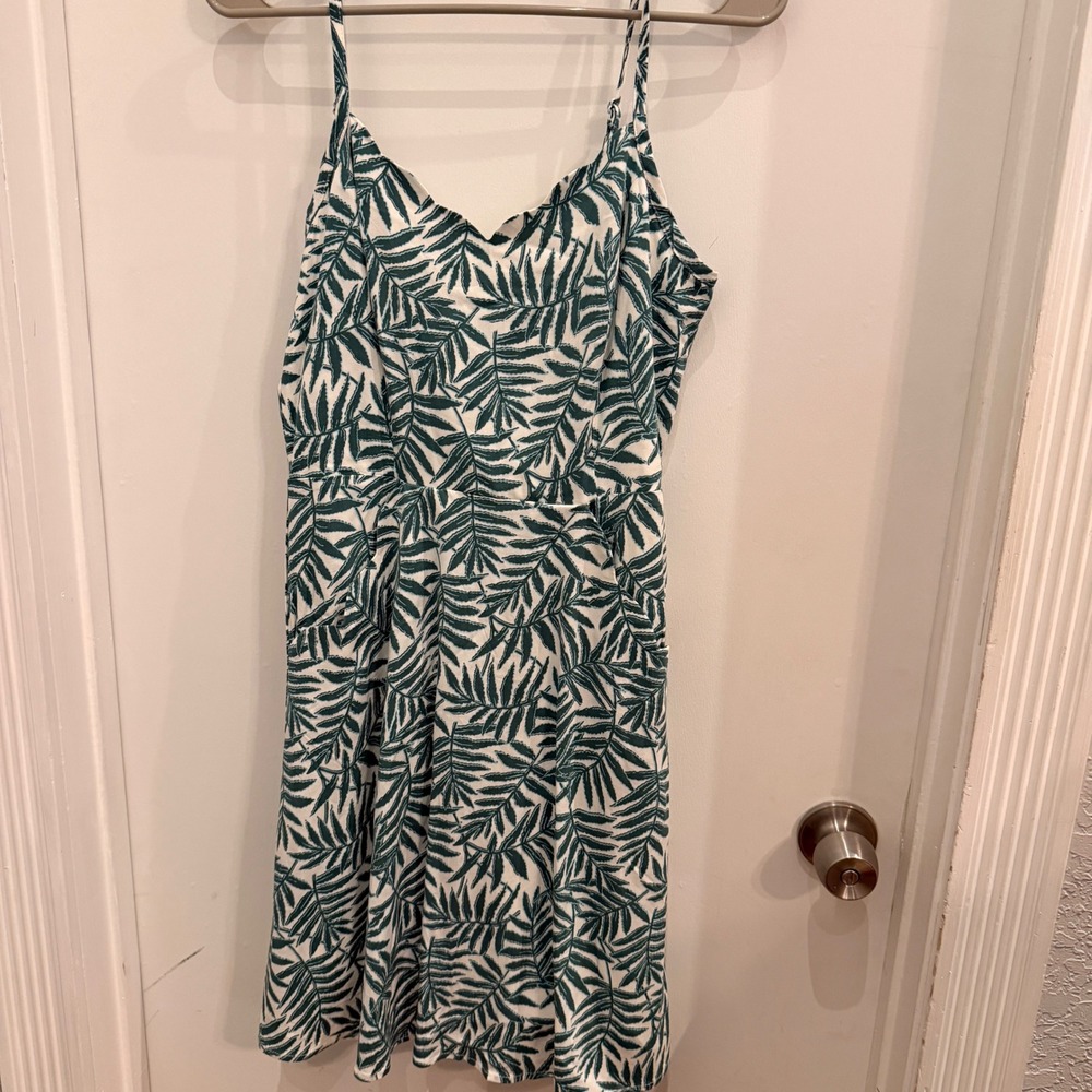 41 Hawthorn Palm Print Cami Dress‎ Small Tropical Summer Boho Green White
